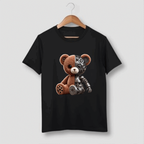 half Robot teddy Bear Tshirt